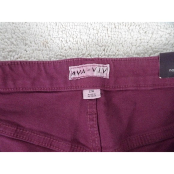 AVA & VIV Womens Magenta High Rise Stretch Skinny Ankle Jeans Size 22W/R - Picture 8 of 9